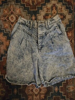 Palmettos Acid Wash Denim Shorts - Light Blue